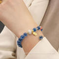 New Natural Blue Soft Heart Agate Bracelet